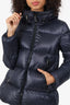 Moncler Navy Seritte Down Jacket With Hood Size 1