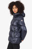 Moncler Navy Seritte Down Jacket With Hood Size 1