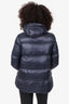 Moncler Navy Seritte Down Jacket With Hood Size 1