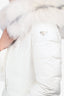 Prada White Nylon Down Puffer Jacket With Fox Fur Hood Size 38