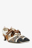 Fendi Brown Mesh Zucca Print Pointed 'Colibri' Heels Size 39