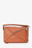 Loewe 2016 Brown Leather Medium Puzzle Bag with Strap