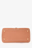Delvaux Brown Leather Stitch Detail Le Brilliant MM Top Handle Gold Hardware with Strap