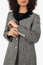 Gucci Black/White Wool Tweed Pearl Button Coat Size 38
