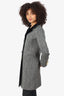 Gucci Black/White Wool Tweed Pearl Button Coat Size 38