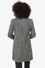 Gucci Black/White Wool Tweed Pearl Button Coat Size 38