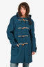 Burberry Brit Teal Wool Duffle Coat Size S