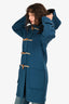 Burberry Brit Teal Wool Duffle Coat Size S