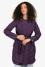 S Max Mara Brown/Purple Reversible Belted Coat Size 4 US