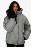 Hermès Grey Bomber Style Hooded Down Jacket Size 38 FR