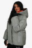 Hermès Grey Bomber Style Hooded Down Jacket Size 38 FR