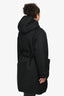 Prada 2024 Black Re-Nylon Triangle Logo Cinch Waist Hooded Down Coat Size 40 IT