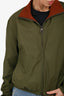 Loro Piana Green/Burgundy Cashmere Windmate® Bomber Jacket Size M