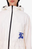 Burberry White/Blue Logo Cinch Waist Windbreaker Size S