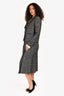 Pre-Loved Chanel™ 2014 Grey Wool Croped Blazer + Midi Skirt Set sz 36