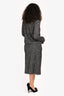 Pre-Loved Chanel™ 2014 Grey Wool Croped Blazer + Midi Skirt Set sz 36