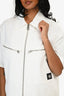 Christian Dior White Denim 'Dior Vibe' Zip Up Shirt + Shorts Set Size 4/6 US