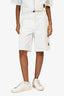 Christian Dior White Denim 'Dior Vibe' Zip Up Shirt + Shorts Set Size 4/6 US