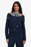 Christian Dior Navy Denim Tie Dye Jacket + Pants Sets Size 4/6