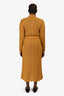 Zimmermann Mustard Yellow Wool High Neck Long Sleeve Knit Dress with Slip and Belt Size 4