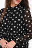 Saint Laurent 2016 Black/White Silk Star Patterned Mini Dress Size 40 FR
