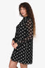 Saint Laurent 2016 Black/White Silk Star Patterned Mini Dress Size 40 FR