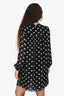 Saint Laurent 2016 Black/White Silk Star Patterned Mini Dress Size 40 FR