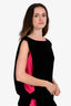 Lanvin Black/Pink Velvet Bow Detail Sleevless Dress Size 38