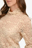Celine Phoebe Philo Beige Lace High Neck Long Sleeve Top Size 40