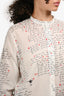 Christian Dior White Love Letter Printed Long Sleeves Top Size 4 US