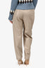 Brunello Cucinelli Beige Leather Straight Legged Pants Size 4