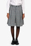 Comme Des Garcons Grey Pattern Pleated Front Knee Length Shorts Size XS