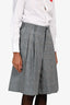 Comme Des Garcons Grey Pattern Pleated Front Knee Length Shorts Size XS
