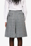 Comme Des Garcons Grey Pattern Pleated Front Knee Length Shorts Size XS