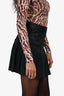 Burberry Brit Black Leather Pleated Mini Skirt Size 4 US