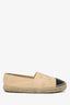 Pre-Loved Chanel™ Beige/Black Leather 'CC' Espadrilles size 38