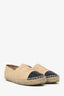 Pre-Loved Chanel™ Beige/Black Leather 'CC' Espadrilles size 38