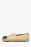 Pre-Loved Chanel™ Beige/Black Leather 'CC' Espadrilles size 38