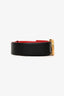 Valentino Black/Red Calfskin Reversible V logo Signature Belt Size 80/32