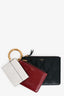 Givenchy Black/Burgundy/White Leather Multi Pouch