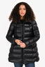 Moncler Black Midi Hooded Down Jacket Size 1