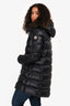 Moncler Black Midi Hooded Down Jacket Size 1