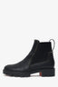 Christian Louboutin Black Leather Out Lina Spike Ankle Boots Size 40