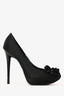 Roger Vivier Black Satin Sequin Embellished Pumps Size 36.5