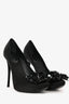 Roger Vivier Black Satin Sequin Embellished Pumps Size 36.5