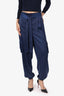 Superdown Navy Satin Cargo Pants Size M