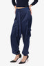 Superdown Navy Satin Cargo Pants Size M