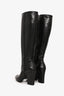 Prada Vintage Black Leather High Boots Size 37.5