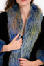 Vintage Black/Blue Fur Trim Detail Cape