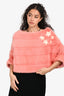 Vintage Pink/White Mink Fur Star Cape Top Estimated Size XS
